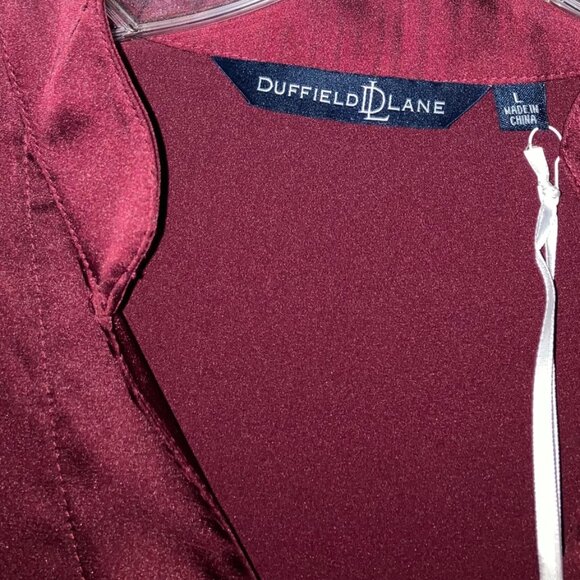 Duffield Lane Myka Midi Dress in Pinot Silky Stretch Satin - Size L - NWT - Picture 2 of 5